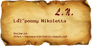 Lápossy Nikoletta névjegykártya